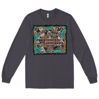 Smoke aztec background with gemstone and cowhide Long Sleeve Tee - RanaPortraitStore