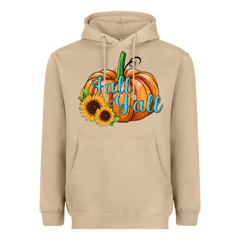 Fall Y'all Pumpkin Heavyweight Hoodie by JahusDesignShop | Teevron