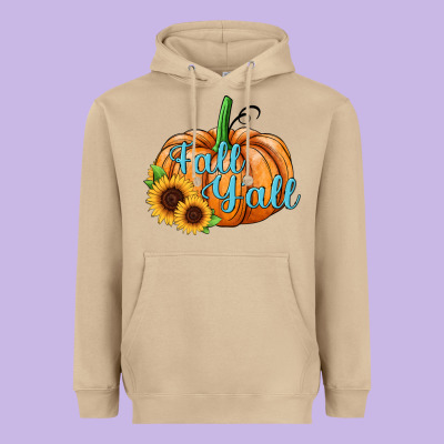 Fall Y'all Pumpkin Heavyweight Hoodie Designed By Jahusdesignshop