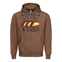Chestnut All You Need Is Love And Tacos Zipper Hoodie - CowhideDigitalArt