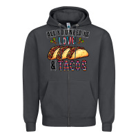 Smoke All You Need Is Love And Tacos Zipper Hoodie - CowhideDigitalArt