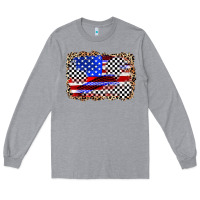 Heather Grey race american flag Long Sleeve Tee - Zillion Design Studio