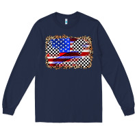 Navy race american flag Long Sleeve Tee - Zillion Design Studio
