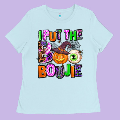 Hallowen Boo Ladies Tee Designed By Adodesignshop