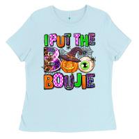 Baby Blue Hallowen Boo Ladies Tee - AdoDesignShop