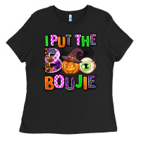 Black Hallowen Boo Ladies Tee - AdoDesignShop