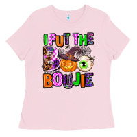 Bubblegum Pink Hallowen Boo Ladies Tee - AdoDesignShop