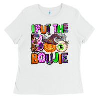 White Hallowen Boo Ladies Tee - AdoDesignShop