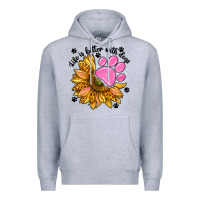 Heather Grey life is better with dogs Premium Hoodie - NancyCooperArtShop