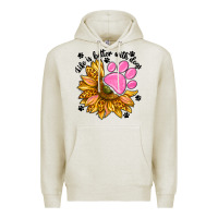 Oatmeal Heather life is better with dogs Premium Hoodie - NancyCooperArtShop