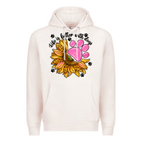 Pale Pink life is better with dogs Premium Hoodie - NancyCooperArtShop