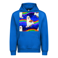Cobalt Pride lgbtq ghosts and heart with rainbow seamless Urban Hoodie - BundleAndBundleShop