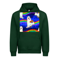Forest Green Pride lgbtq ghosts and heart with rainbow seamless Urban Hoodie - BundleAndBundleShop