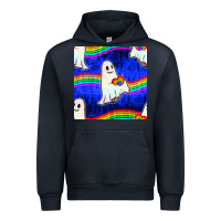 Navy Pride lgbtq ghosts and heart with rainbow seamless Urban Hoodie - BundleAndBundleShop