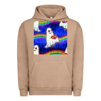 Pigment Burro Pride lgbtq ghosts and heart with rainbow seamless Urban Hoodie - BundleAndBundleShop