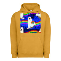 Pigment Peanut Butter Pride lgbtq ghosts and heart with rainbow seamless Urban Hoodie - BundleAndBundleShop