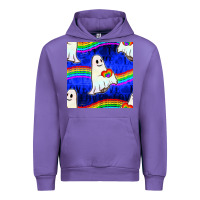 Tulip Pride lgbtq ghosts and heart with rainbow seamless Urban Hoodie - BundleAndBundleShop