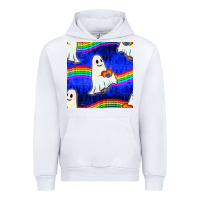 White Pride lgbtq ghosts and heart with rainbow seamless Urban Hoodie - BundleAndBundleShop