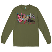 Army Green peace love racing Long Sleeve Tee - Zillion Design Studio