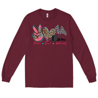 Burgundy peace love racing Long Sleeve Tee - Zillion Design Studio