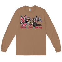 Toasted Coconut peace love racing Long Sleeve Tee - Zillion Design Studio