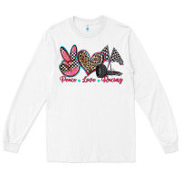 White peace love racing Long Sleeve Tee - Zillion Design Studio