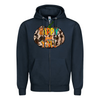 Navy happy fall yall Zipper Hoodie - RacoonDesign