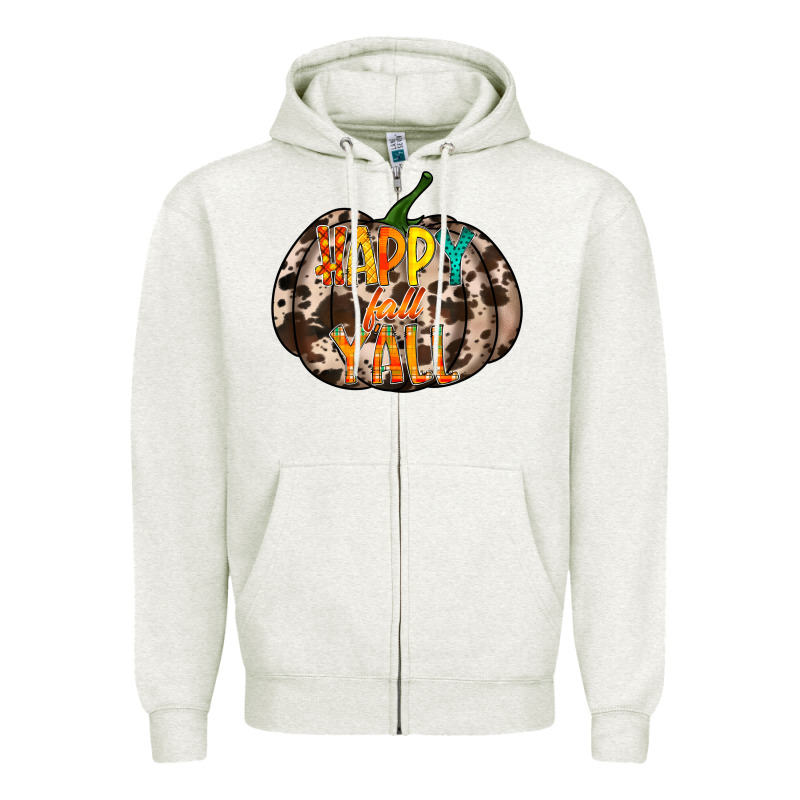 Happy Fall Yall Zipper Hoodie by RacoonDesign | Teevron