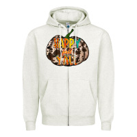 Oatmeal Heather happy fall yall Zipper Hoodie - RacoonDesign