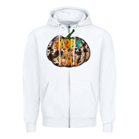 White happy fall yall Zipper Hoodie - RacoonDesign