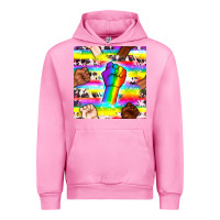 Fuchsia Pink Pride lgbtq hands with cowhide seamless pattern Urban Hoodie - BundleAndBundleShop