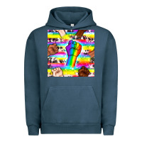 Pigment Midnight Navy Pride lgbtq hands with cowhide seamless pattern Urban Hoodie - BundleAndBundleShop