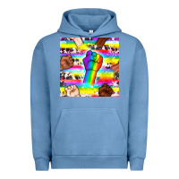 Pigment Pebble Blue Pride lgbtq hands with cowhide seamless pattern Urban Hoodie - BundleAndBundleShop