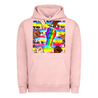 Pigment Salmon Pride lgbtq hands with cowhide seamless pattern Urban Hoodie - BundleAndBundleShop