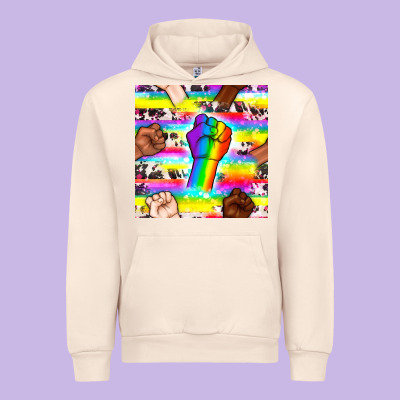 Pride Lgbtq Hands With Cowhide Seamless Pattern Urban Hoodie Designed By Bundleandbundleshop