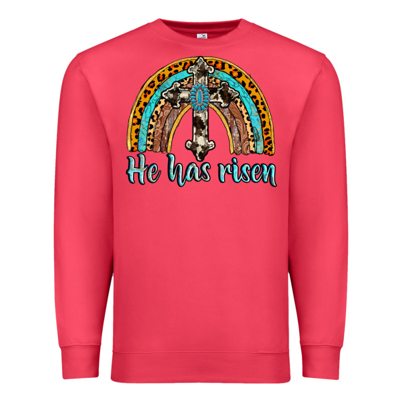 He Has Risen Rainbow Premium Sweatshirt by AdoDesignShop | Teevron
