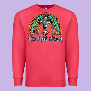 He Has Risen Rainbow Premium Sweatshirt Designed By Adodesignshop