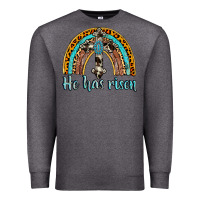 Charcoal Heather he has risen rainbow Premium Sweatshirt - AdoDesignShop