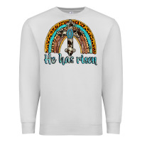 Dove Grey he has risen rainbow Premium Sweatshirt - AdoDesignShop