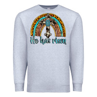 Heather Grey he has risen rainbow Premium Sweatshirt - AdoDesignShop