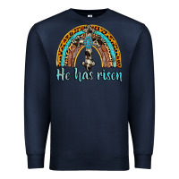 Navy he has risen rainbow Premium Sweatshirt - AdoDesignShop