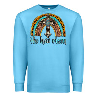 Ocean Blue he has risen rainbow Premium Sweatshirt - AdoDesignShop