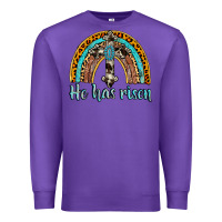 Purple he has risen rainbow Premium Sweatshirt - AdoDesignShop