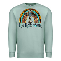 Seafoam he has risen rainbow Premium Sweatshirt - AdoDesignShop