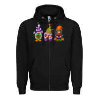 Black happy halloween gnomes black Zipper Hoodie - RacoonDesign
