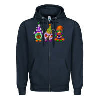 Navy happy halloween gnomes black Zipper Hoodie - RacoonDesign