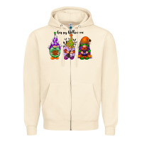Sandshell happy halloween gnomes black Zipper Hoodie - RacoonDesign
