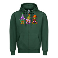 Sports Green happy halloween gnomes black Zipper Hoodie - RacoonDesign