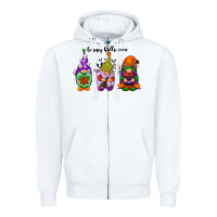 White happy halloween gnomes black Zipper Hoodie - RacoonDesign
