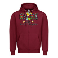 Burgundy Mama Cita Needs a Margarita Zipper Hoodie - CowhideDigitalArt